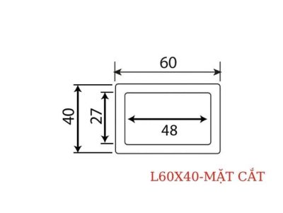 THANH LAM GỖ NHỰA L60X40 MC 60X40mm