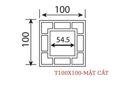TRỤ GỖ NHỰA T100X100 MC 100mm