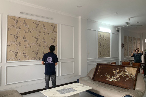 Thi công giấy dán tường châu âu