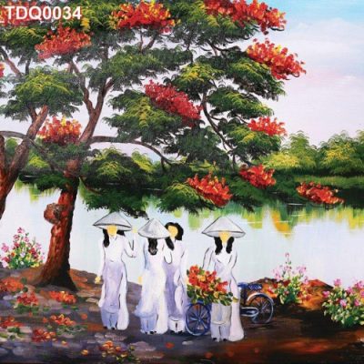 Tranh sơn dầu học trò 34